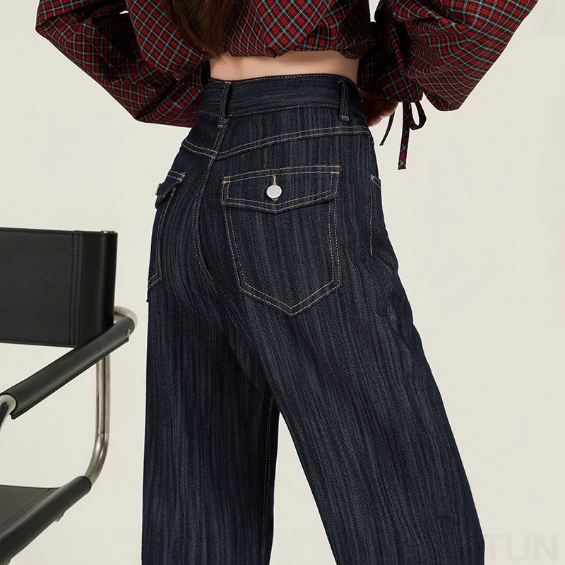 KSTUN 2025 الخريف المرأة جرس أسفل الجينز واسعة الساق متوهج السراويل معلقة الشعور تمتد عالية الخصر بنطلون جيوب الموضة