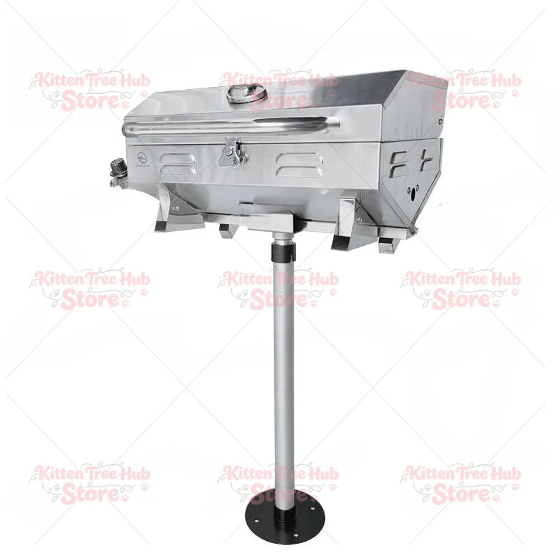Stainless Steel Outdoor Grill Portable Gas Cassette Grill with Rod Holder Rod Insertion Marine Grill