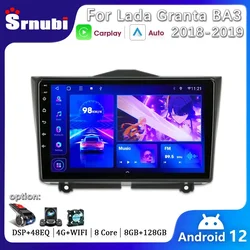 Android 12 Car Radio 2 Din For LADA BA3 Granta Cross 2018 2019 Navigation GPS Multimedia Carplay Auto Stereo RDS DVD Head Unit