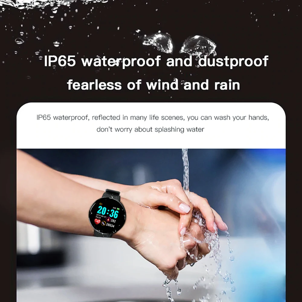 Reloj inteligente D18 para hombre y mujer, pulsera Digital resistente al agua con control de la presión arterial, seguimiento de actividad