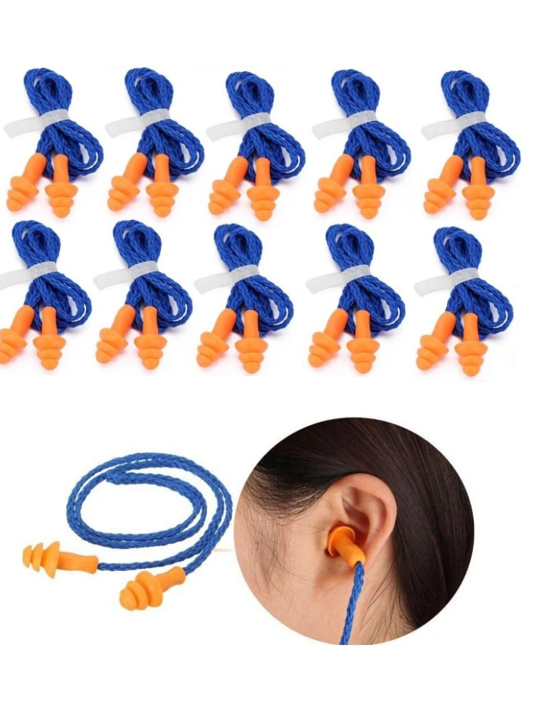 10pcs Comfort Earplugs Noise Reduction Silicone Soft Ear Plugs Swimming Silicone Earplugs Protective For Sleep Soft Ear Plugs