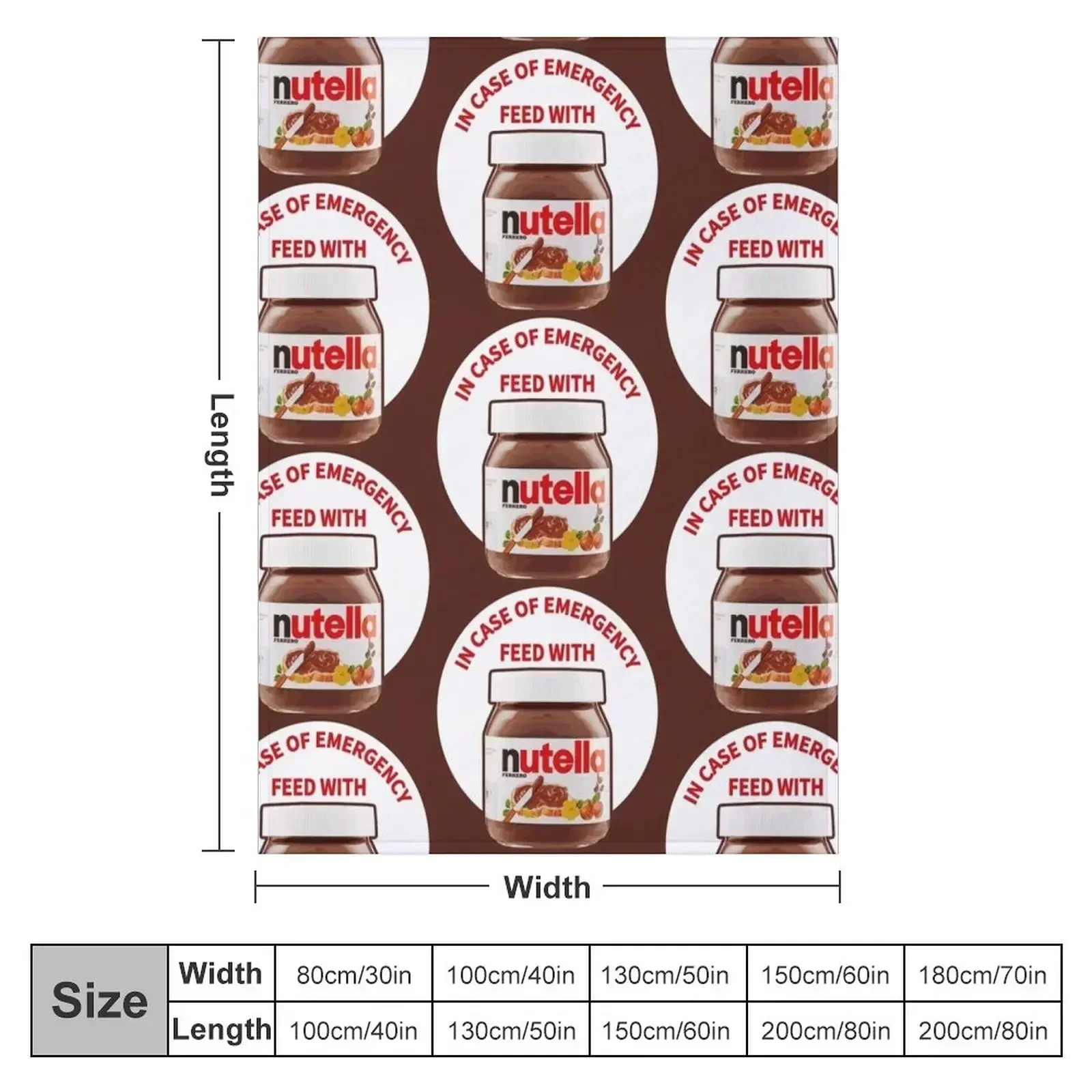 In Case Of Emergency Feed With Nutella Throw Blanket sofa bed Bed Camping Blankets