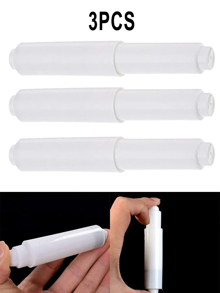 3pcs Replacement Toilet Roll Paper Shaft Flexible Plastic Paper Holder Roller Spindle Insert Spring For Bathroom Accessories