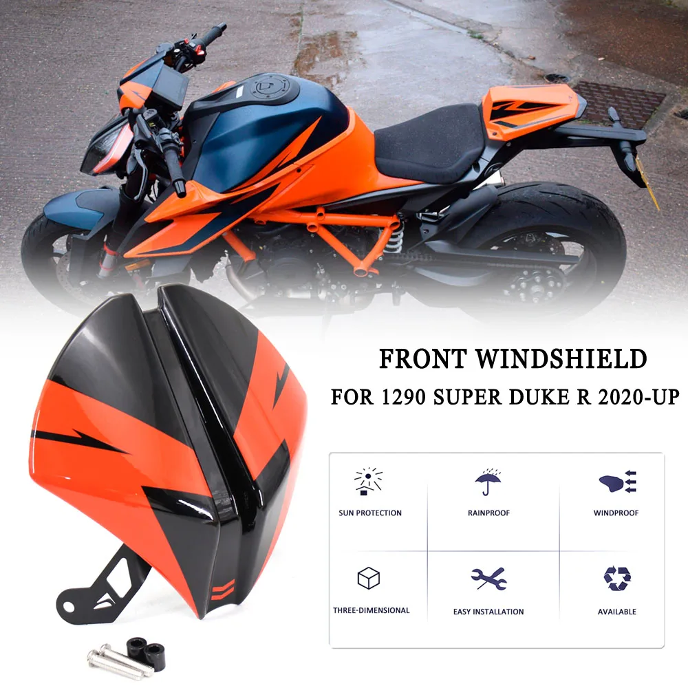 2021 2020 For 1290 Superduke R Fly Screen Motorcycle Front Windshield Windscreen Airflow Wind Deflector And Rear Seat Cover