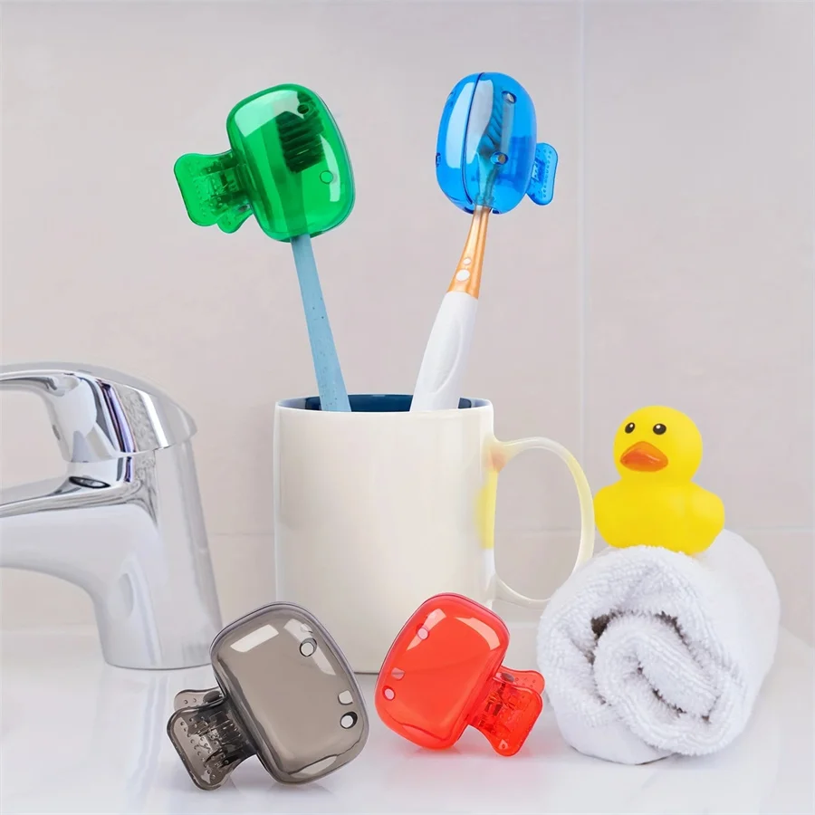 2 toothbrush head covers, toothbrush head protectors, portable toothbrush case, toothbrush: Use these bathroom accessories to ke - Detail 1