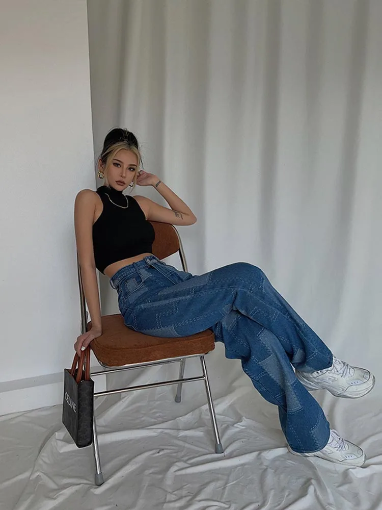 Gilet senza maniche con top corto a collo alto da donna nero estivo, nuovo articolo di moda 2025