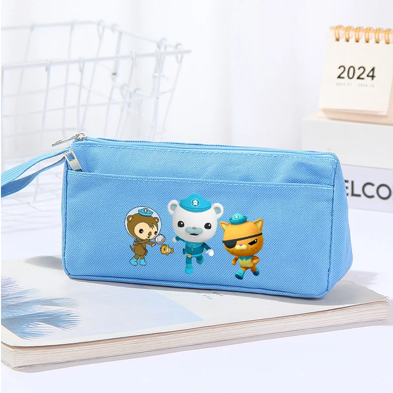 

Портативный двухслойный пенал Octonauts для мальчиков и девочек, простой, милый, с аниме-принтом, из оксфордской ткани, большой вместимости, для детей, на день рождения