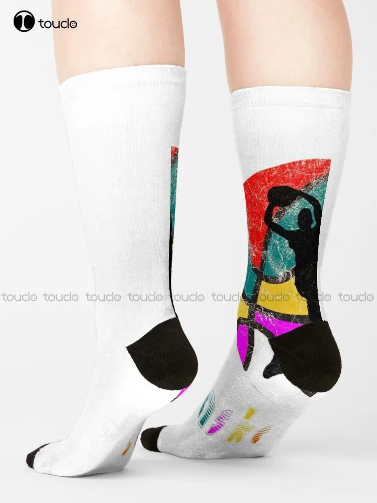 

Basketball Player Vintage Retro Gift Socks High Socks Women Cute Pattern Funny Autumn Best Cartoon Harajuku 360° Digital Print