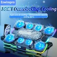 Notebook Cooler Semiconductor Cooling RGB Ambient Lighting Mute High Power Cooling Stand laptop accessories 12-18 inch laptop