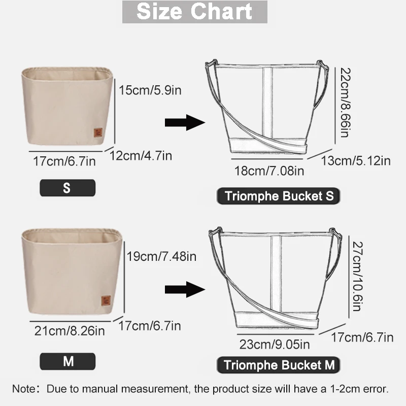 EverToner Bag Organizer Insert For Celin Triomphe Bucket Organiser Divider Shaper Protector Compartment Inner