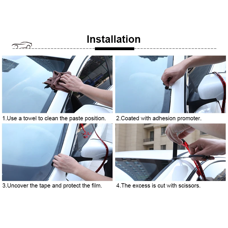 Car Windshield Seal Rubber Strip Auto Roof Window Edge Sticker Noiseproof Sound Insulation Car Waterproof Dustproof Weatherstrip