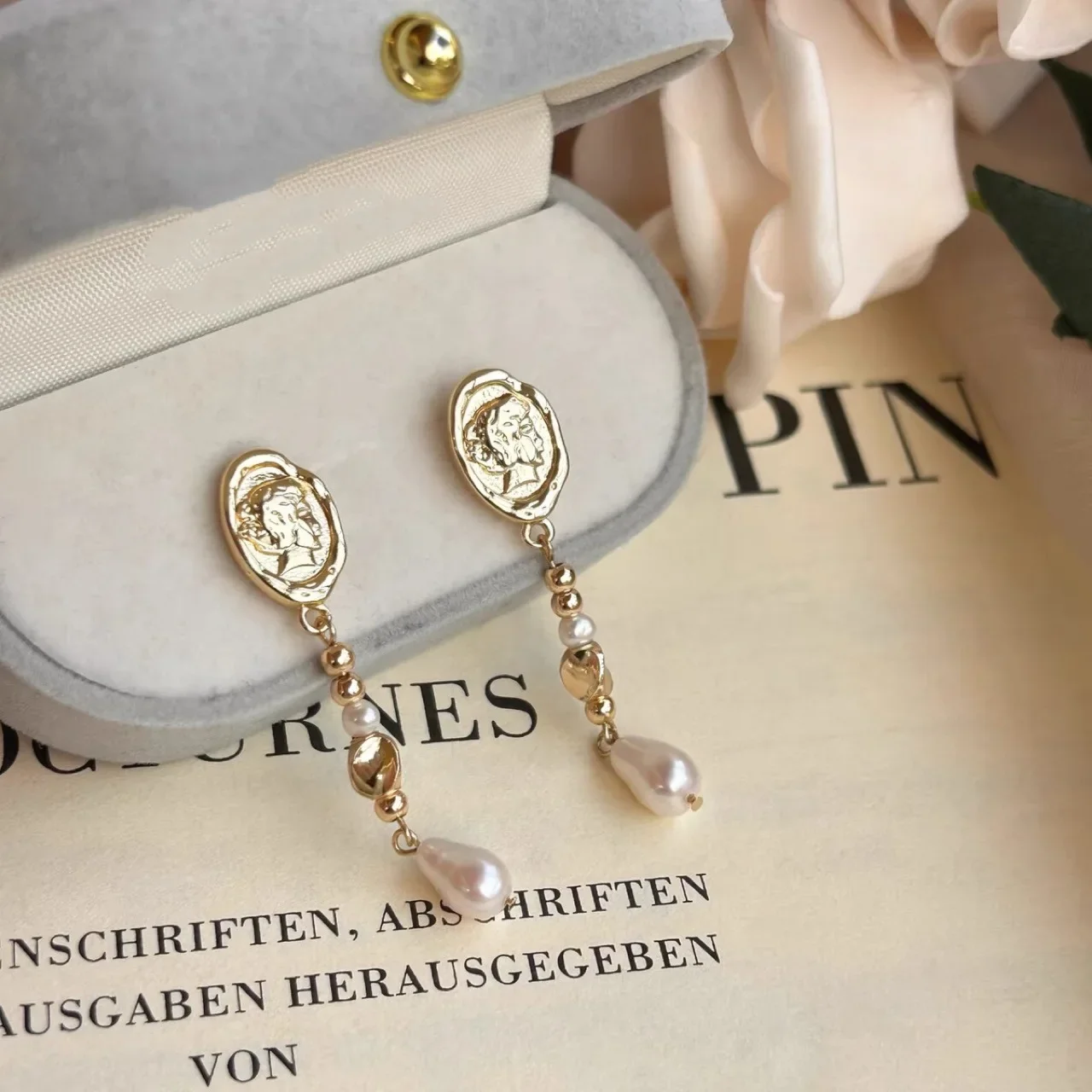 CLIP ON beat metal HAMMERED COIN drop EARRINGS boho GOLD PLATED non CLIP ON beat metal HAMMERED COIN drop EARRINGS boho GOLD PLATED non