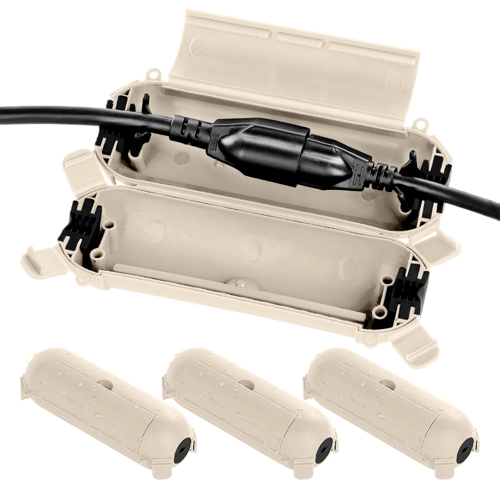 

4 шт., уличная водонепроницаемая соединительная коробка IP44, защищенная от атмосферных воздействий удлинительная крышка, защитное уплотнение, корпус для праздничных огней, светодиодная лента