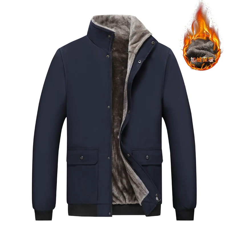 

Men's Thick Warm Jacket Outdoor Windproof Thickened Coat Parkas Jacket Men Windbreak Fleece Warm Casual Fashion Jacket Coat