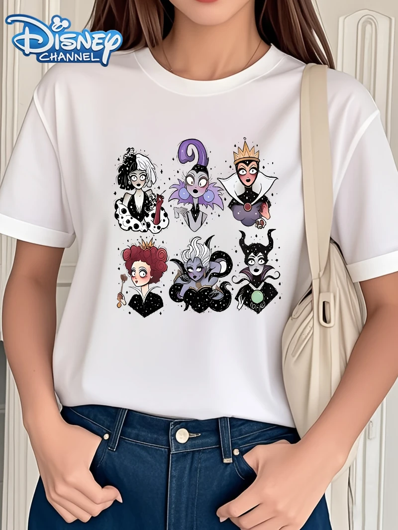 

DisneyClassicVillainGraphicTeeWomen'SCasual LooseFit Short SleeveMachine Washable, All-SeasonWear