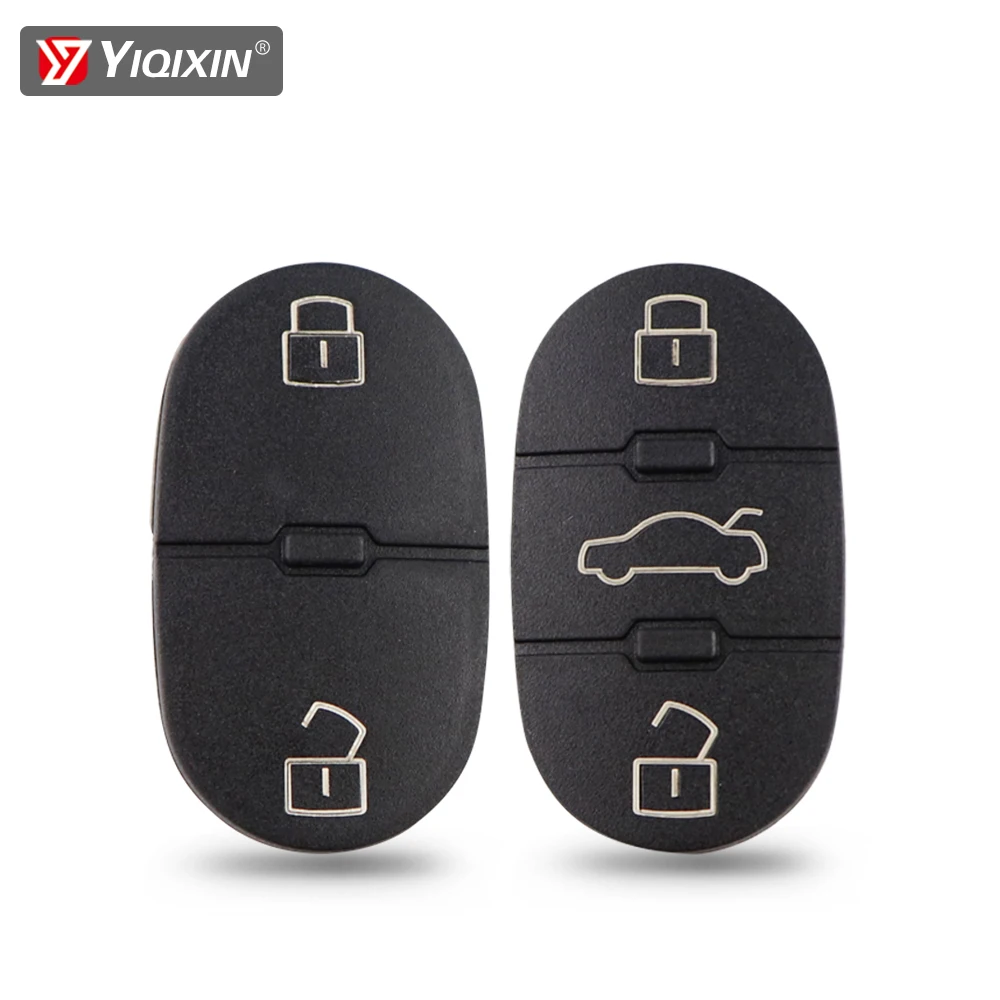 YIQIXIN 2/3 Buttons Key Case Pad For Audi A2 A3 A4 A6 A8 TT B6 RS4 Allroad Quattro Car Key Shell Rubber Button Repair Leather