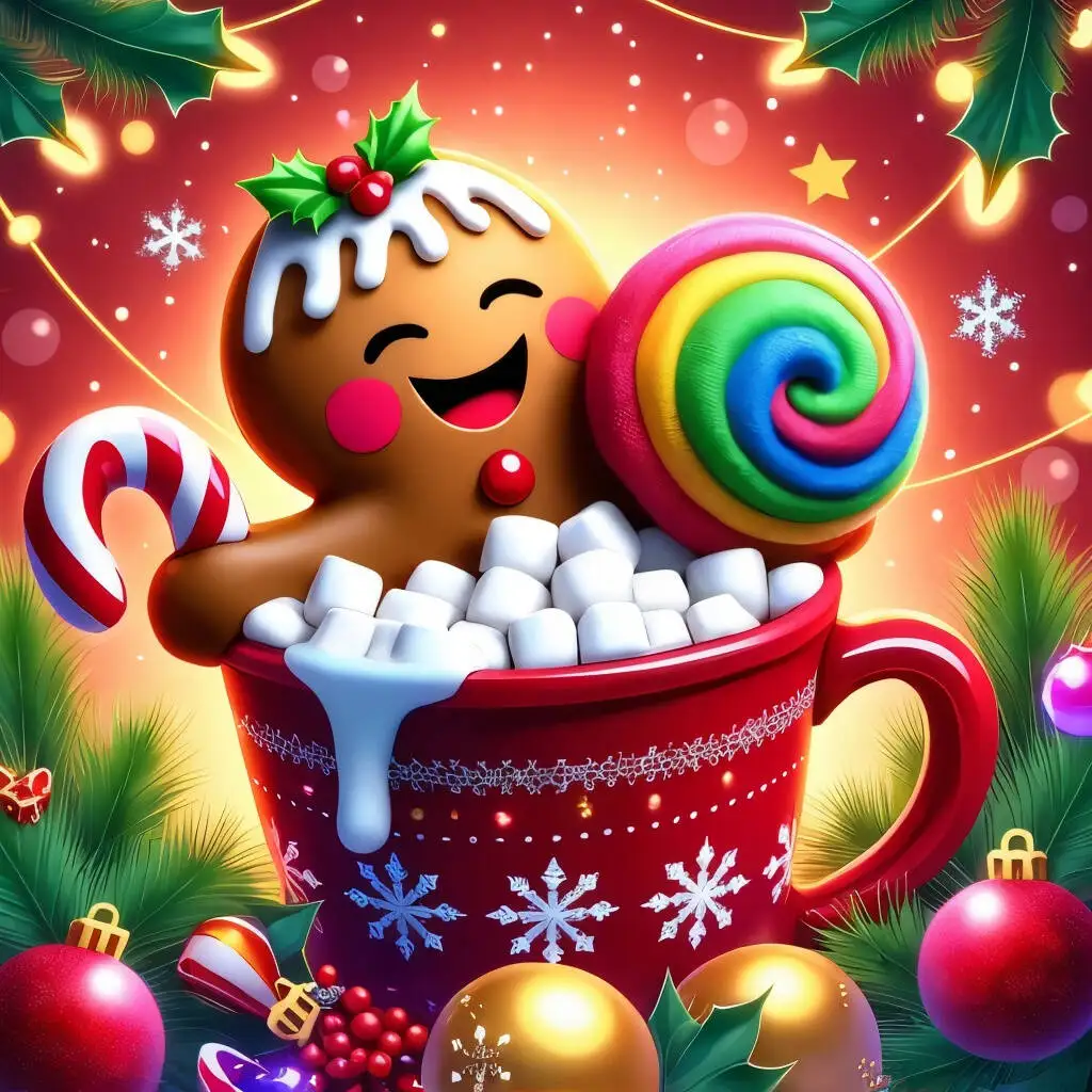 Christmas Coffee Cup Diamond Painting New Arrivals 2025 Diamond Mosaic Gingerbread Man Lollipop Rhinestone Pictures