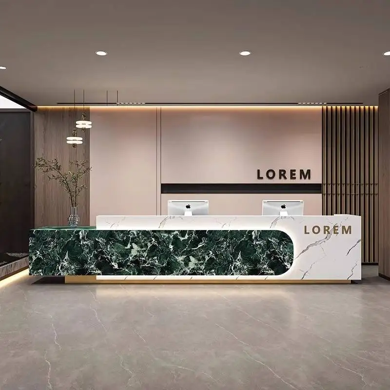 Black Brown Reception Desks Gold Hotels Wood Corner Modern Reception Desks Luxury Classic Mostrador Recepcion Office Furniture