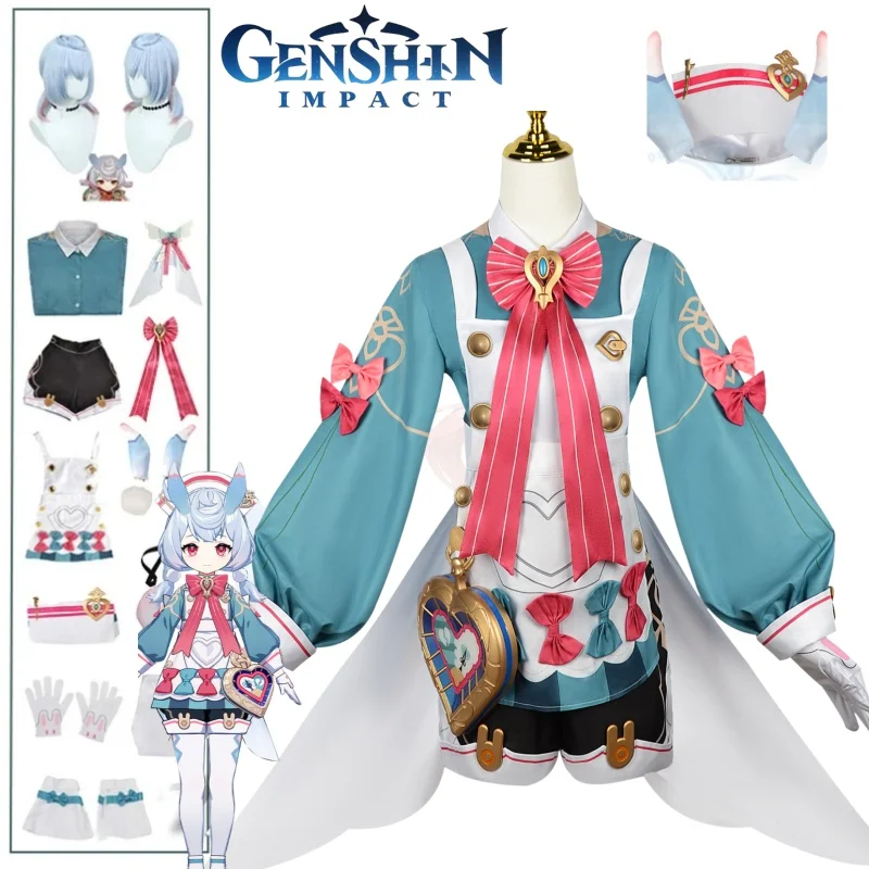 Sigewinne Cosplay Genshin Impact Costume Fontaine Melusine Fortress of Meropide Head Nurse Wig Tail Ear Uniform Halloween Party