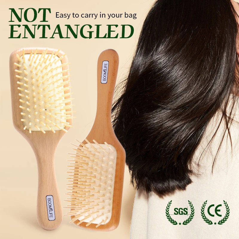 Brosse Cheveux Femme Hair Brush Women Wide Tooth Comb for Hair Massage Scalp Brush Wood HairBrush Hair Combs Barber Accessories