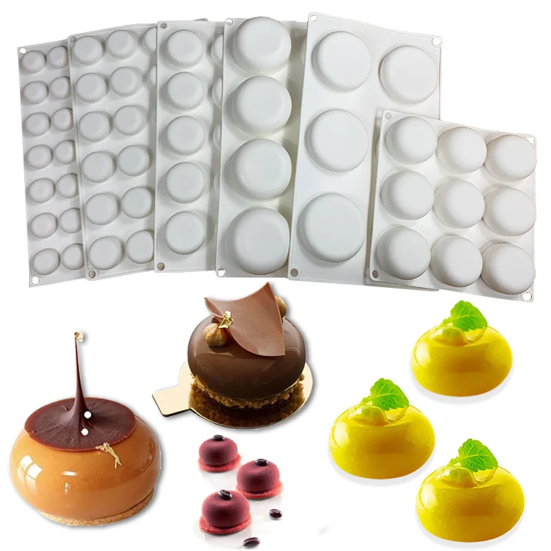 7-opcjonerskie silikonowe formy do musu płaskiego w okrągłym kształcie Forma do mydła DIY Forma do deserów czekoladowych Pudding Jelly Narzędzia kuchenne do pieczenia
