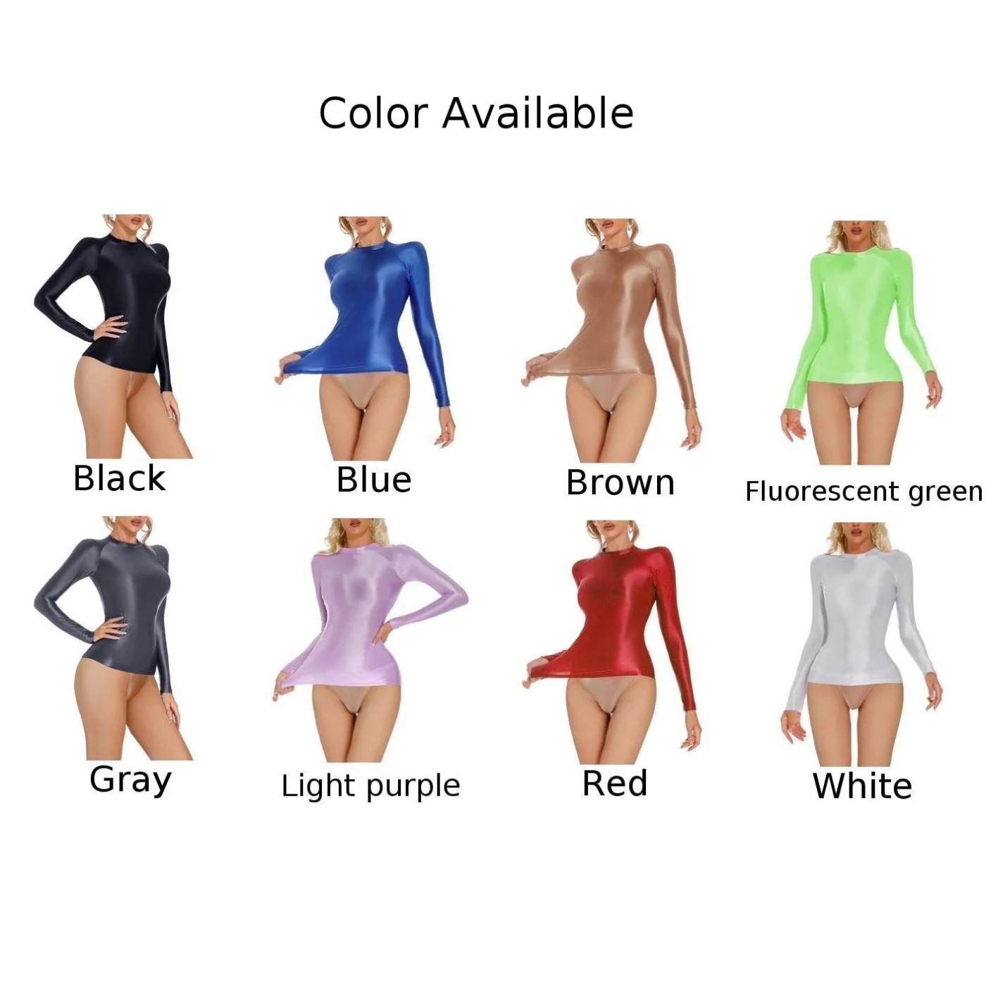 T-shirt a maniche lunghe Top slim Top a maniche lunghe T-shirt slim elasticizzata senza cuciture Camicie da yoga lucide da donna Moda