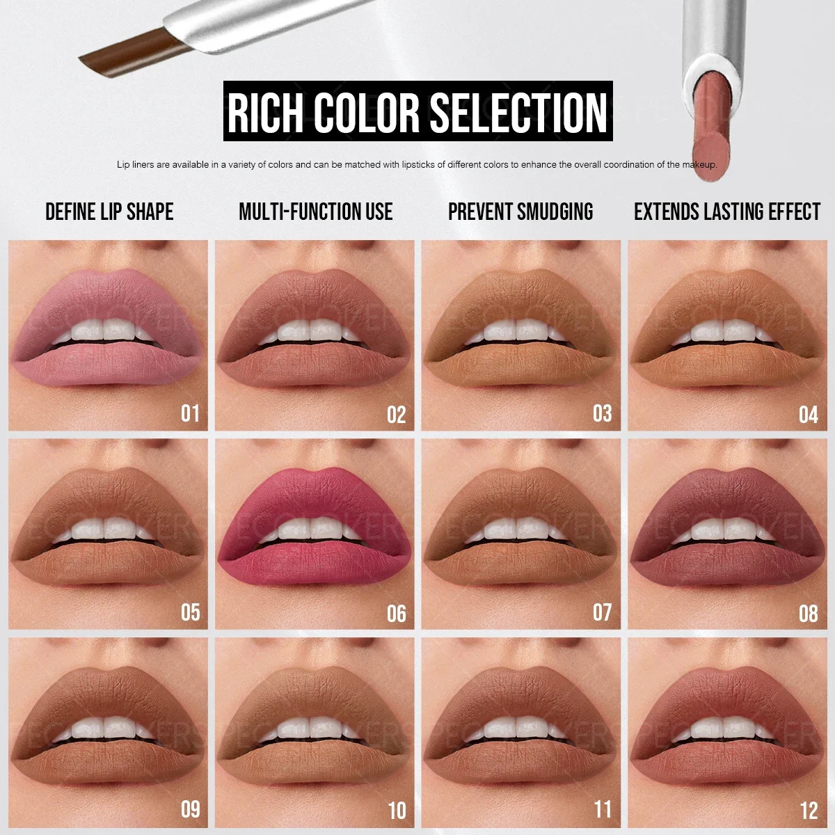 Caneta delineadora labial de longa duração e à prova d'água, à prova de suor, presente perfeito para mulheres, adequada para criar looks delicados de maquiagem, 1 peça