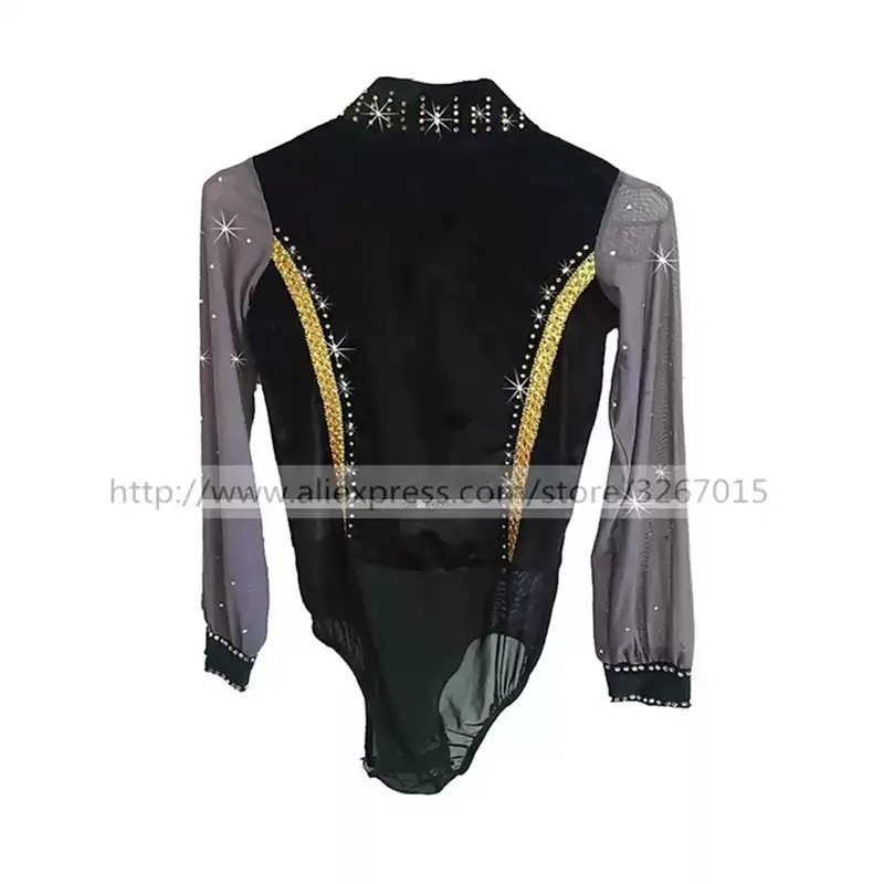 Boys' Adult Men's Figure Skating Suits Competition Competition Performance Eiskunstlauf Kostüm Grey Roller Skating Suits