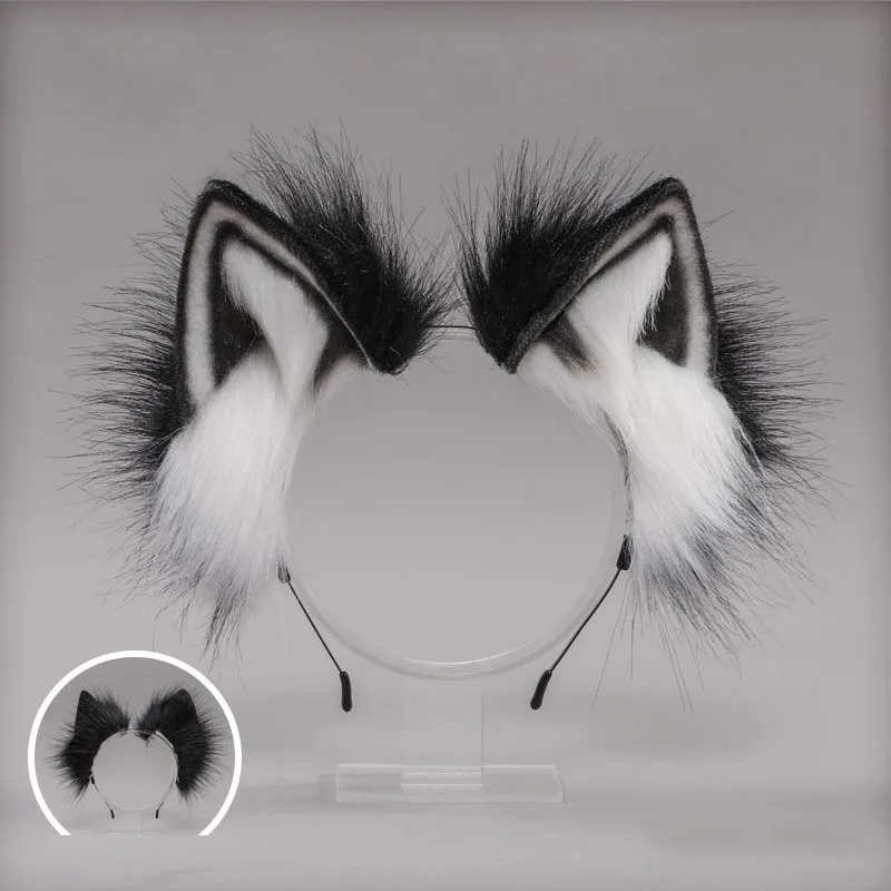Japanese Lolita Headwear Cat Ear Fox Plush Hair Clips Hair Accessories Hand-made Simulation Beast Ear Hair Band