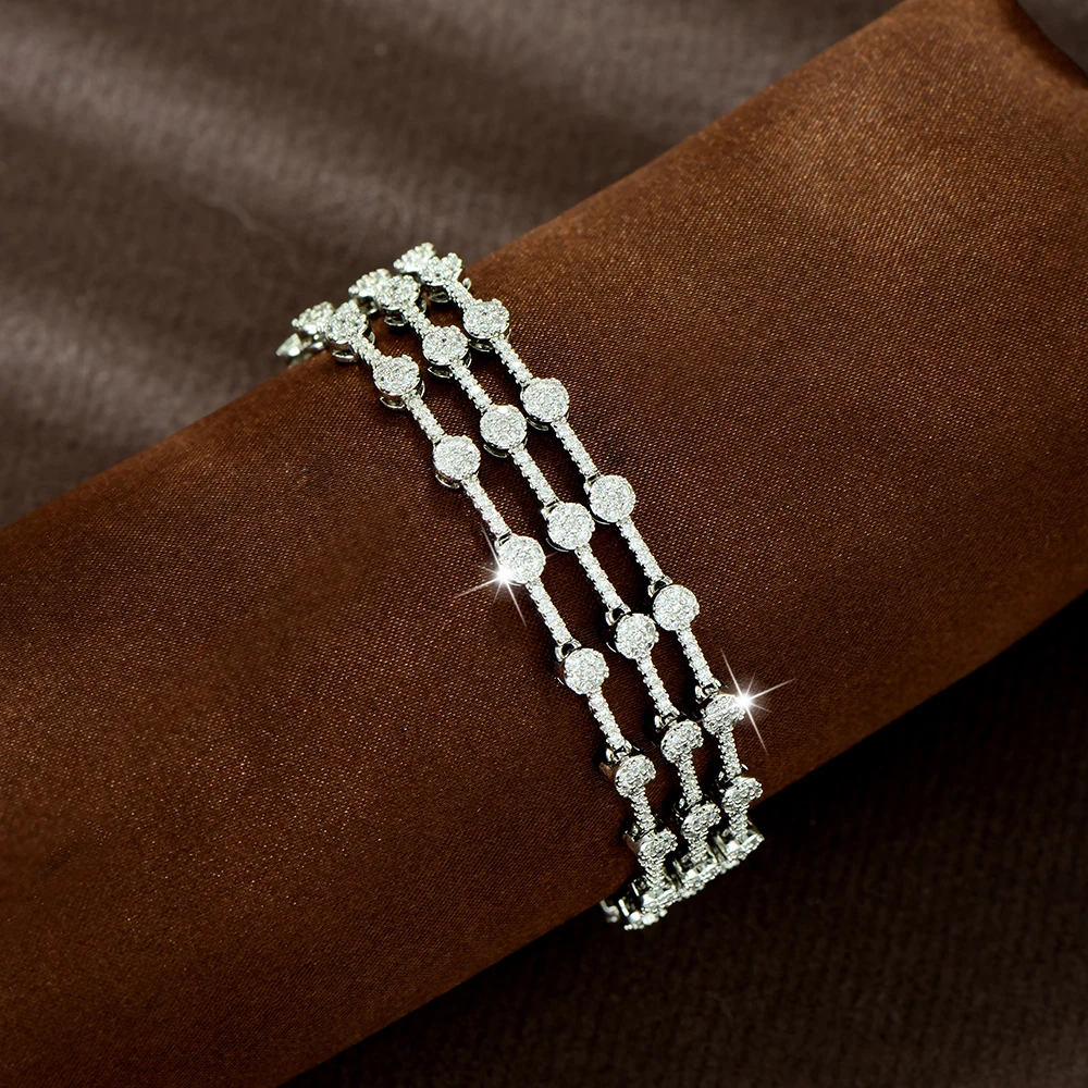 HIBRIDE Simple Everyday Round 3-Layer Chain Premium Accessories Bracelet Middle Eastern Women's Wedding Ball Birthday Gift B280