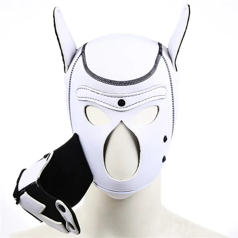 Open Mouth Cosplay Adults Games Flirt Sex Toy For Couples Sexy Costumes Bdsm Bondage Face Mask Hoods Openable Mouth Fetish Slave