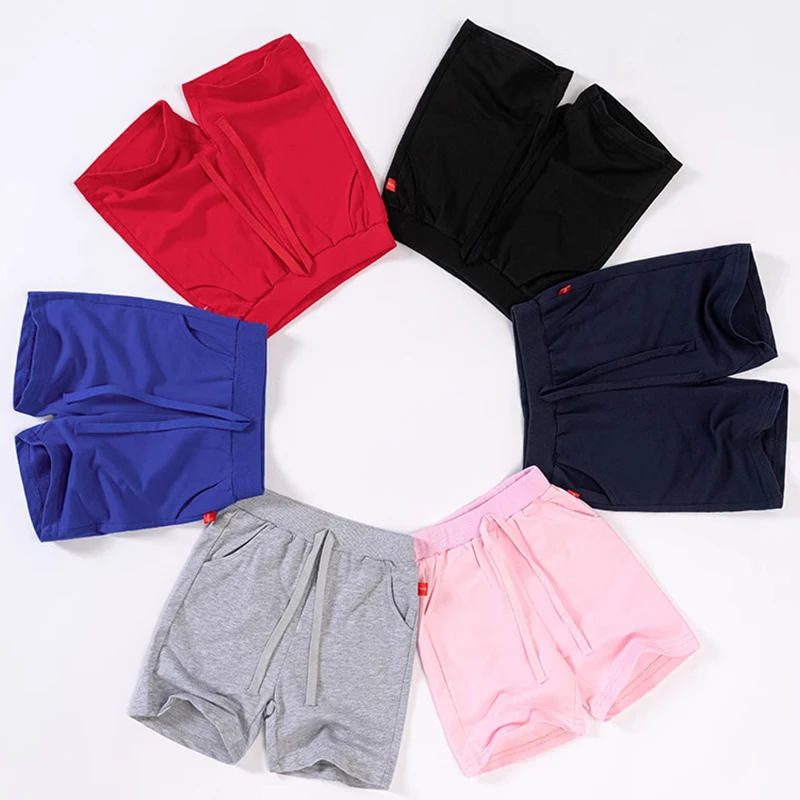 1pcs 100% Cotton Kid Shorts Boy Girl Solid Color Short Baby Solid Color Casual Pant Summer Children Sport Short Pants Grey Black view 2