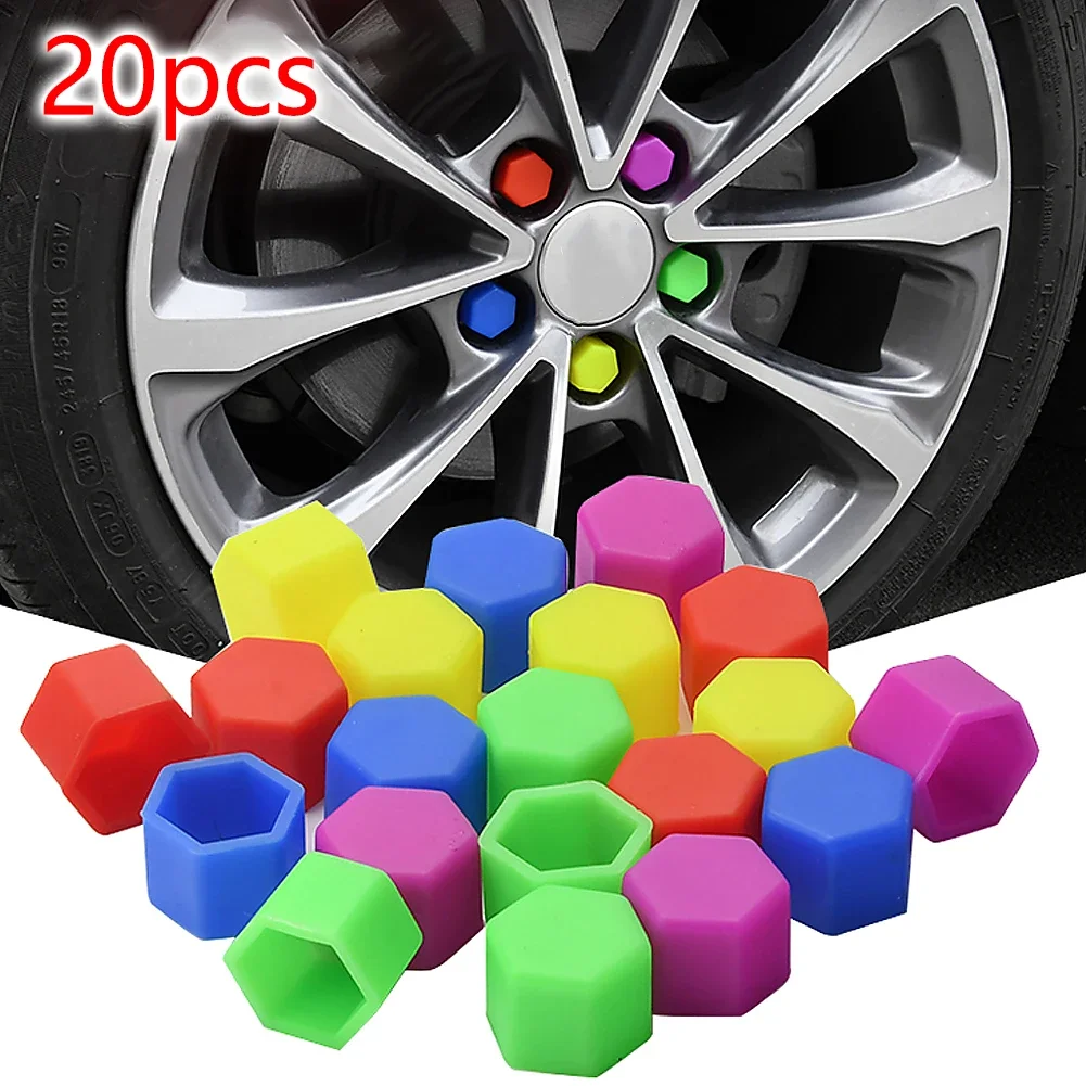 20Pcs Car Nut Silica Gel Covers Wheel Nuts Screw Bolt Decorative Tire Wheel Tyre Screw Cap Wheel Nut Caps Anti Rust 17/19/21mm