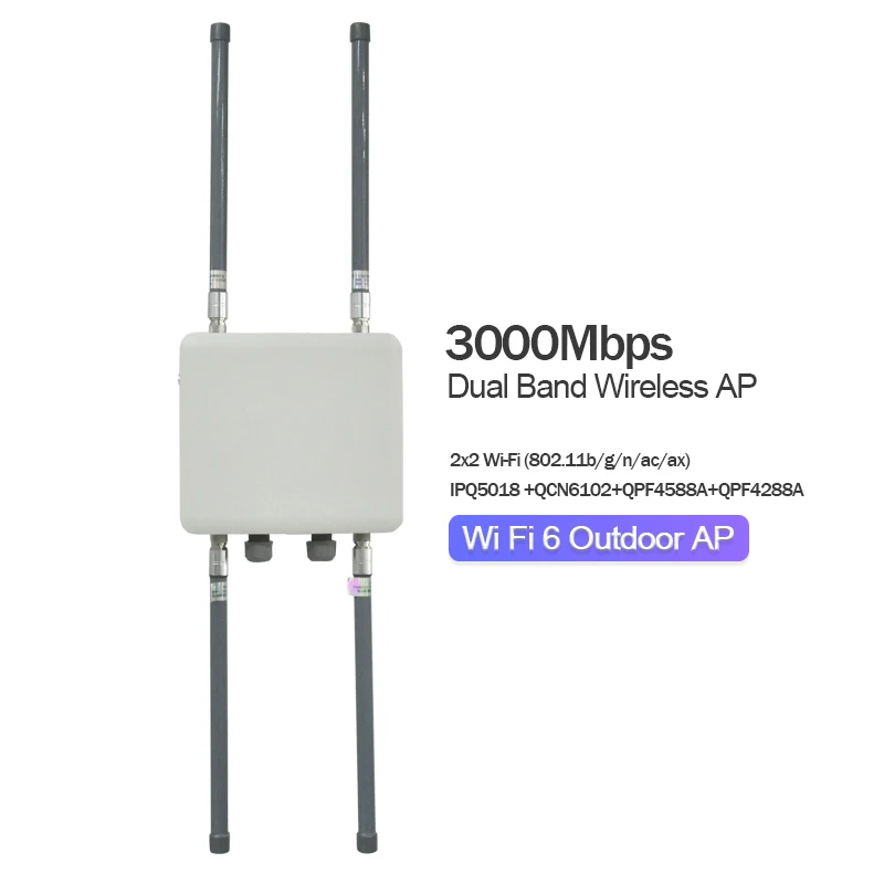 Outdoor Waterdichte Dual Band 2.4G & 5.8G 802.11ax AX3000 Draadloze AP Lange Afstand Router Extender 6E Wifi6 CPE