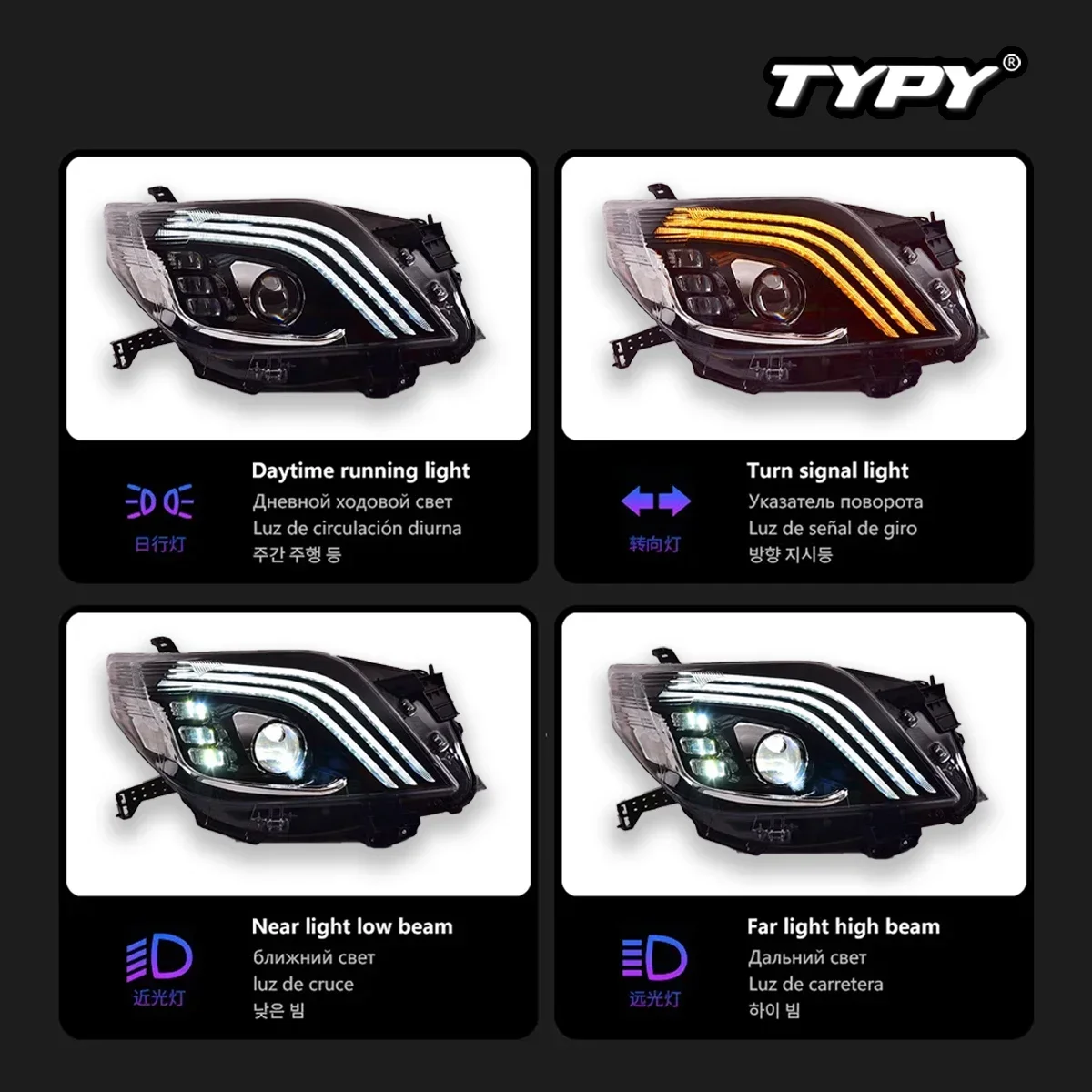 

TYPY Car Lights For Toyota Prado Headlight LED Projetor head Lamp 2010-2013 Daytime Running Light Automotive Accessories