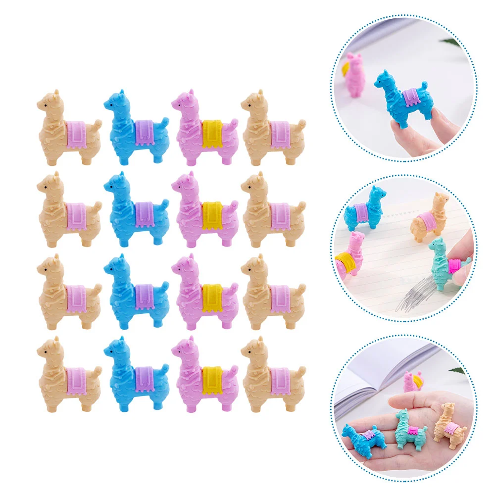 16 Pcs Eraser Cartoon Animals Rubber Paint Rack Decoration Erasers for Kids Gifts