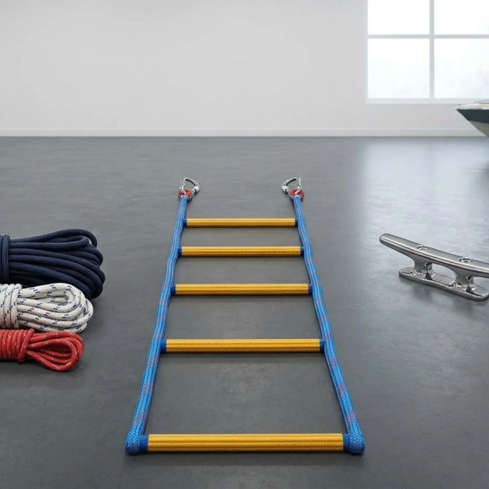 

Boat Rope Ladder Compact Boarding Rope Ladder Marine Gear Foldable Heavy Duty for Watercraft