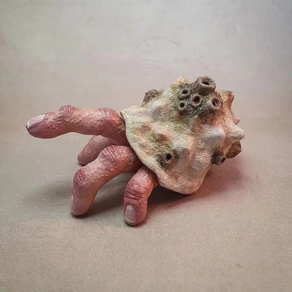 Realistic Resin Finger Crab Simulation Conch Shell Parasitic Finger Crab Colorful Snail Hermit Crab Toys Autism