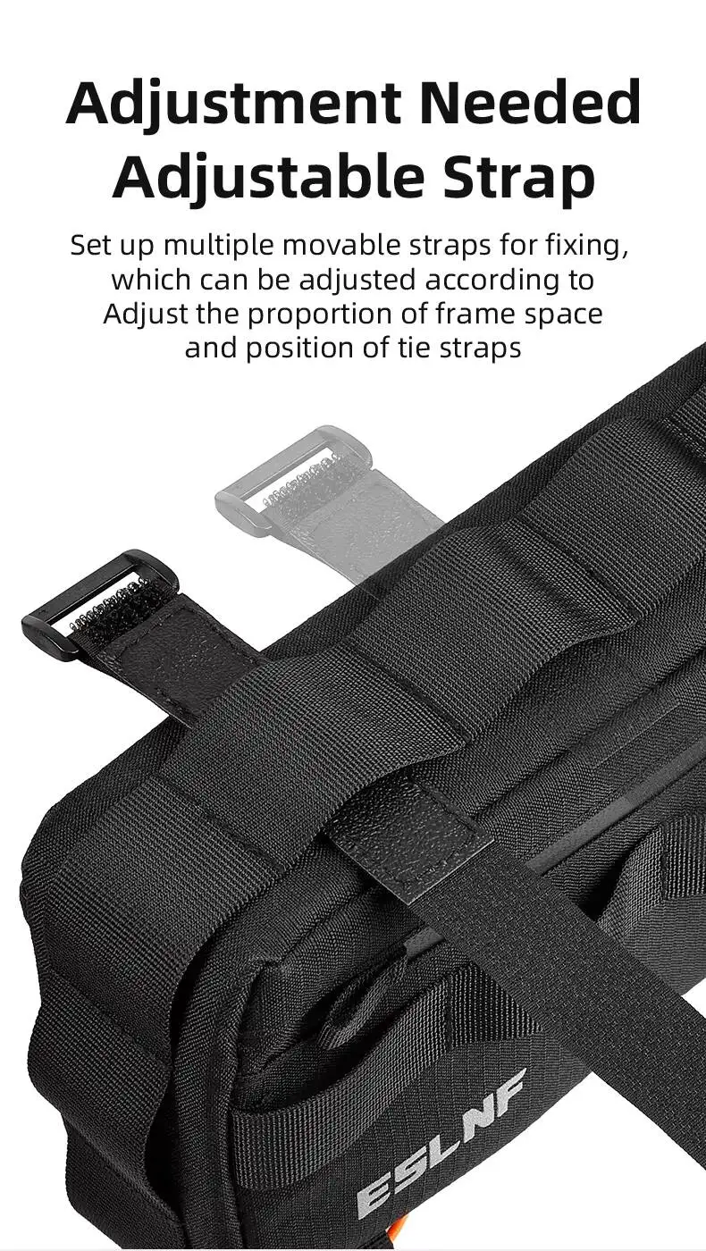 ESLNF Fahrrad-Oberrohrtasche für Fahrräder, große Kapazität, stabile Befestigung, langlebige, wasserdichte Innentaschen für Werkzeuge, Telefone – Detail 10