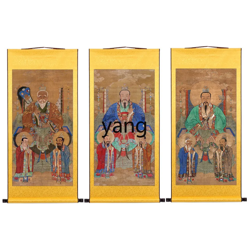 LH God Scroll Patriarch Hanging Painting Primitive Taishang Laojun Hanging Figure Decorative Painting