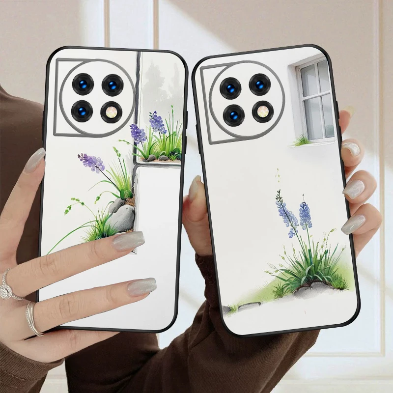 

purple flowers For OnePlus 8 9 11 12 13 10 Pro 9RT 8T 12R Ace 3 5 2V Nord CE 2 4 Lite N20 SE 30 N200 silicone soft phone case