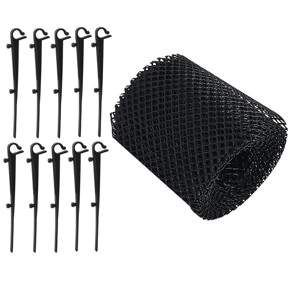 Net for Gutters 15cm Wide 6M Long 10 Ground Stakes Easy Install Gutter Guard Mesh Screen Plant Cage