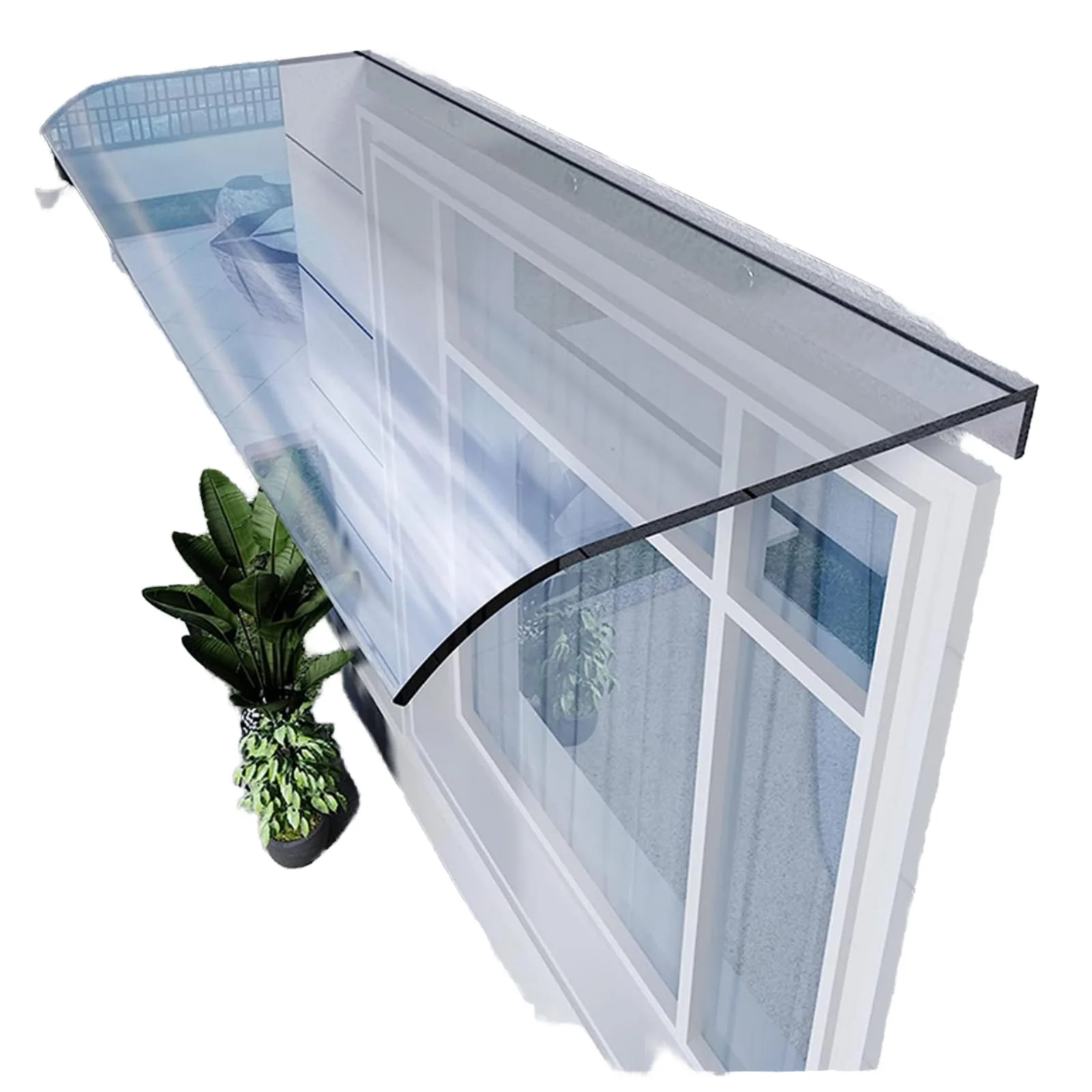 2026 2.5mm One-piece Formed  Polycarbonate Clear Brown Awning Canopy 40cm*40cm 50cm*50cm  for Doors  Windowspromote sales
