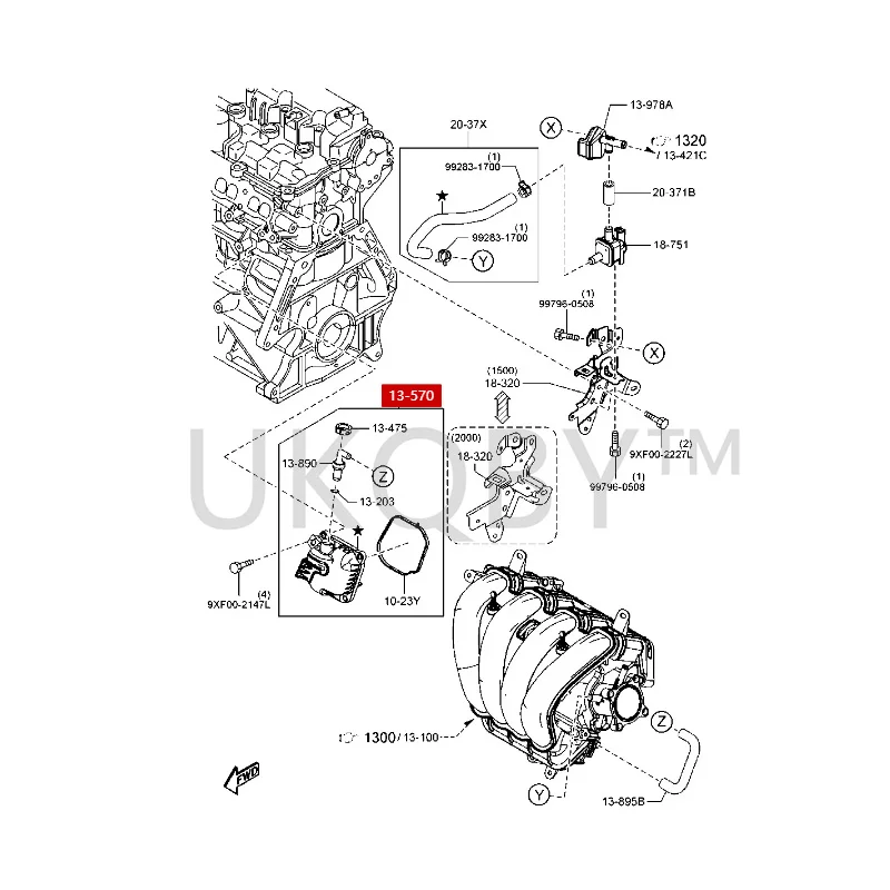 P51G13570 PE7W13570 Suitable for Ma zd a Atenza Axela Oil water separator separator waste gas valve