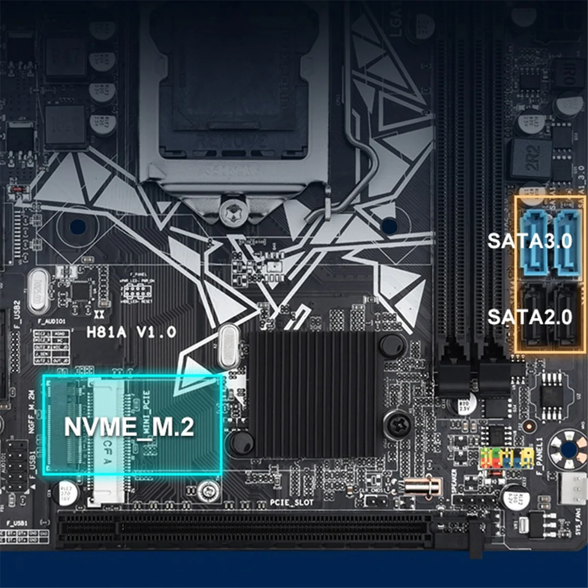 

H81A Motherboard DDR3 LGA1150 Computer Motherboard Support SATA3.0 SATA 2.0 NVME M.2 4K HD Graphics Motherboard