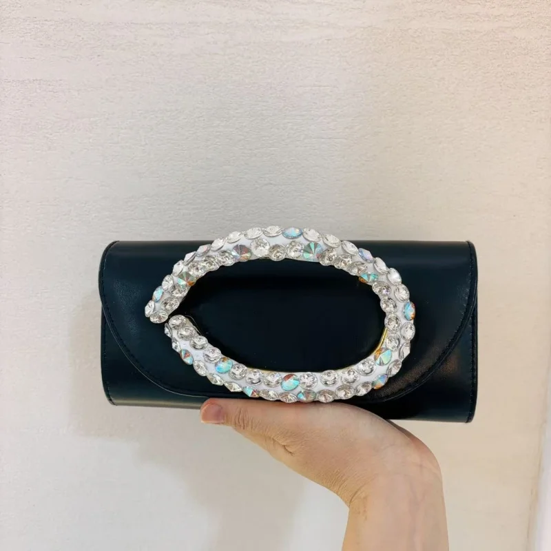 

Luxury Designer Diamond Studded Evening Clutch Bag Fashion Small Square Handbag Glitter Crystal Clutch Purse Banquet Bag