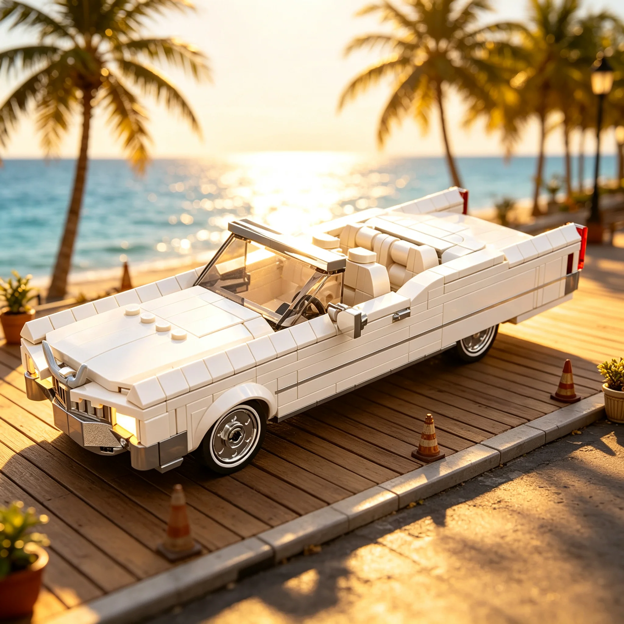 305 Parts Building Block Model MOC White Convertible Car Creative Toy For Boys Adults Kids Christmas Birthday Gift
