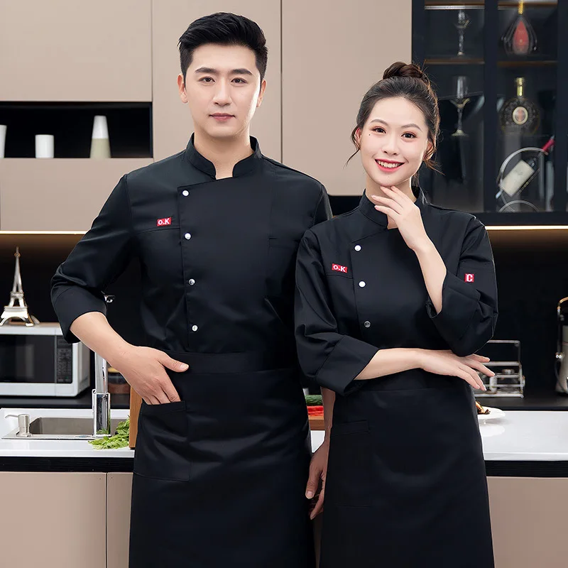 

Good Quality Chef Uniform Hotel Catering Hotel Staff Mess Cook Work Clothes Long Sleeve Kitchen Work Clothes Spring and Autumn C