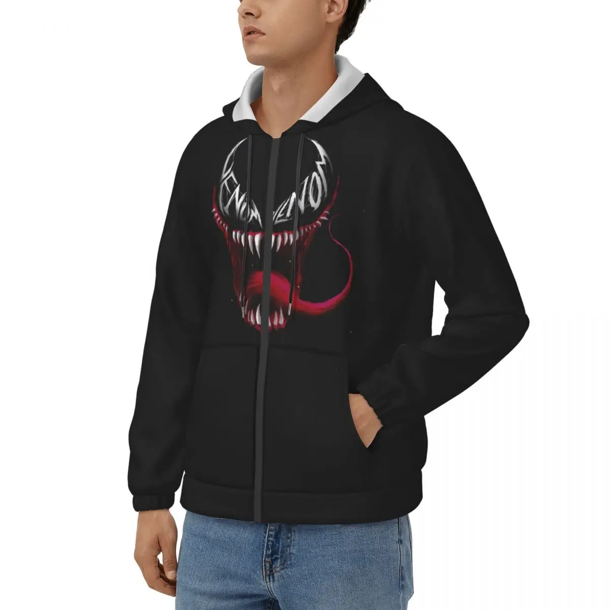 Head Men Hoodie Marvel Venom Film Clothing  Vintage Hoodies Winter