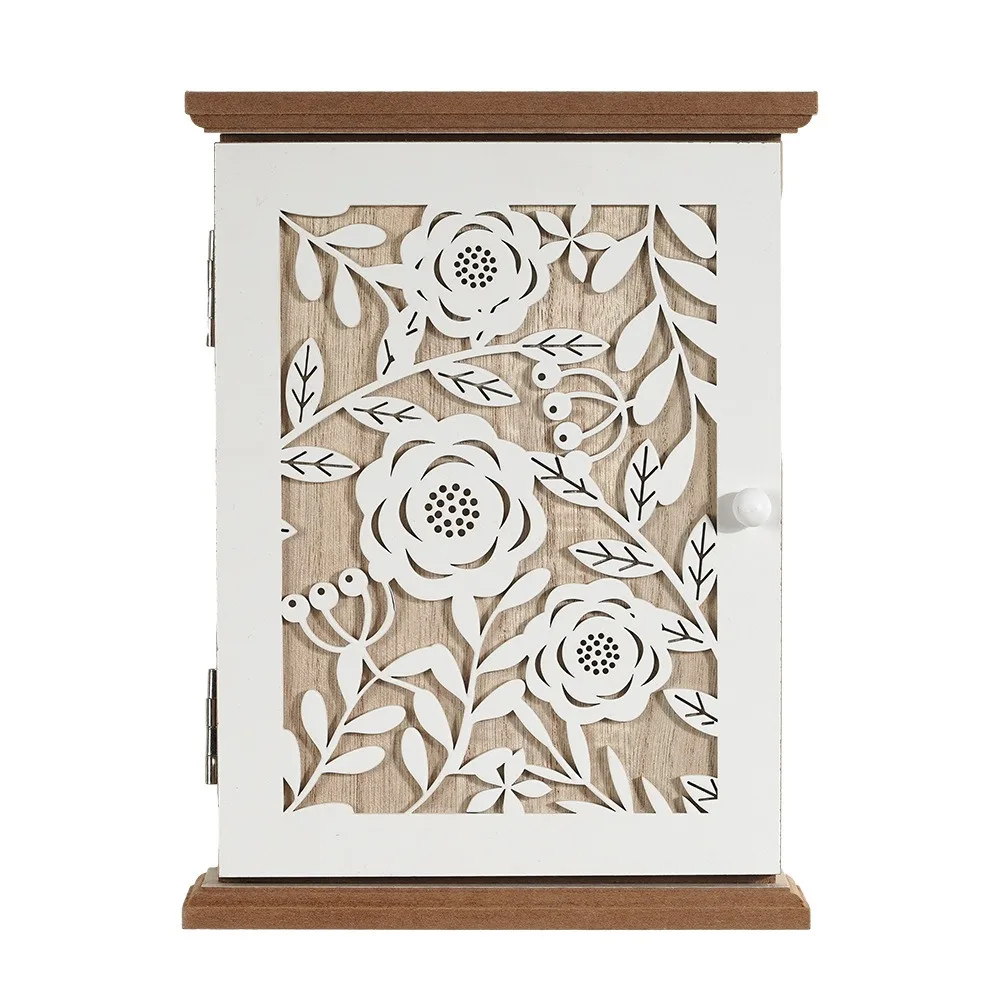 

Key Box Gifts Easy Installation with Hooks Multipurpose Wood Ornament Key Cabinet for Entryway Schools Offices Homes Warehouse